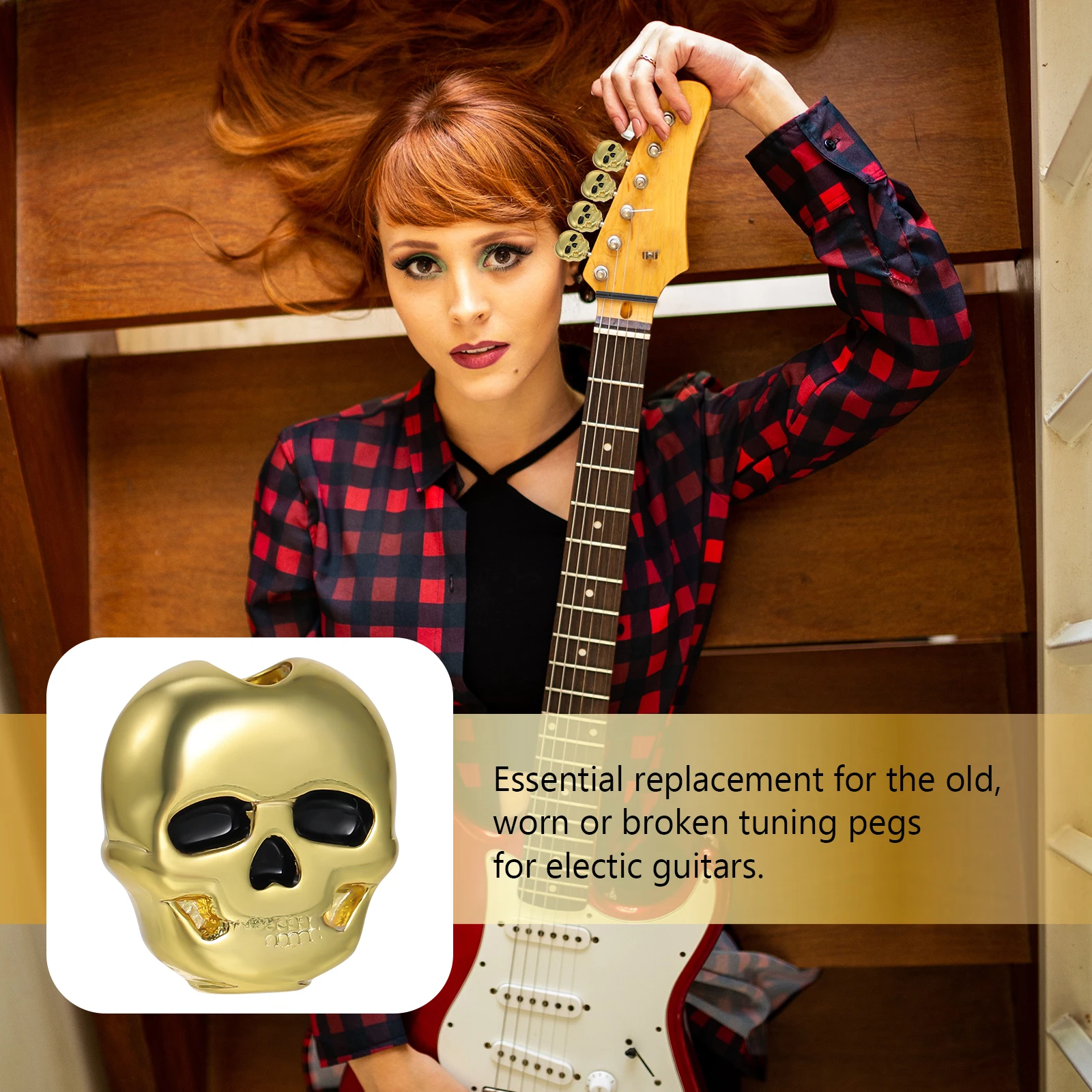 

6pcs Guitar Tuners Plastic Brass DIY Parts Pegs Upgrade Electric Folk Guitar Accessories String Machine Heads