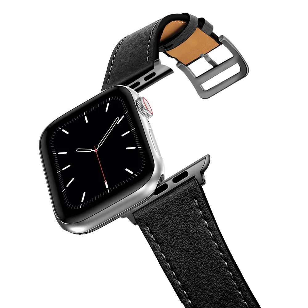 

Genuine Leather Band for Apple Watch 44MM 40MM 38MM 42MM Smartwatch watchband breacelet iWatch Series SE 3 4 5 6 7 Strap