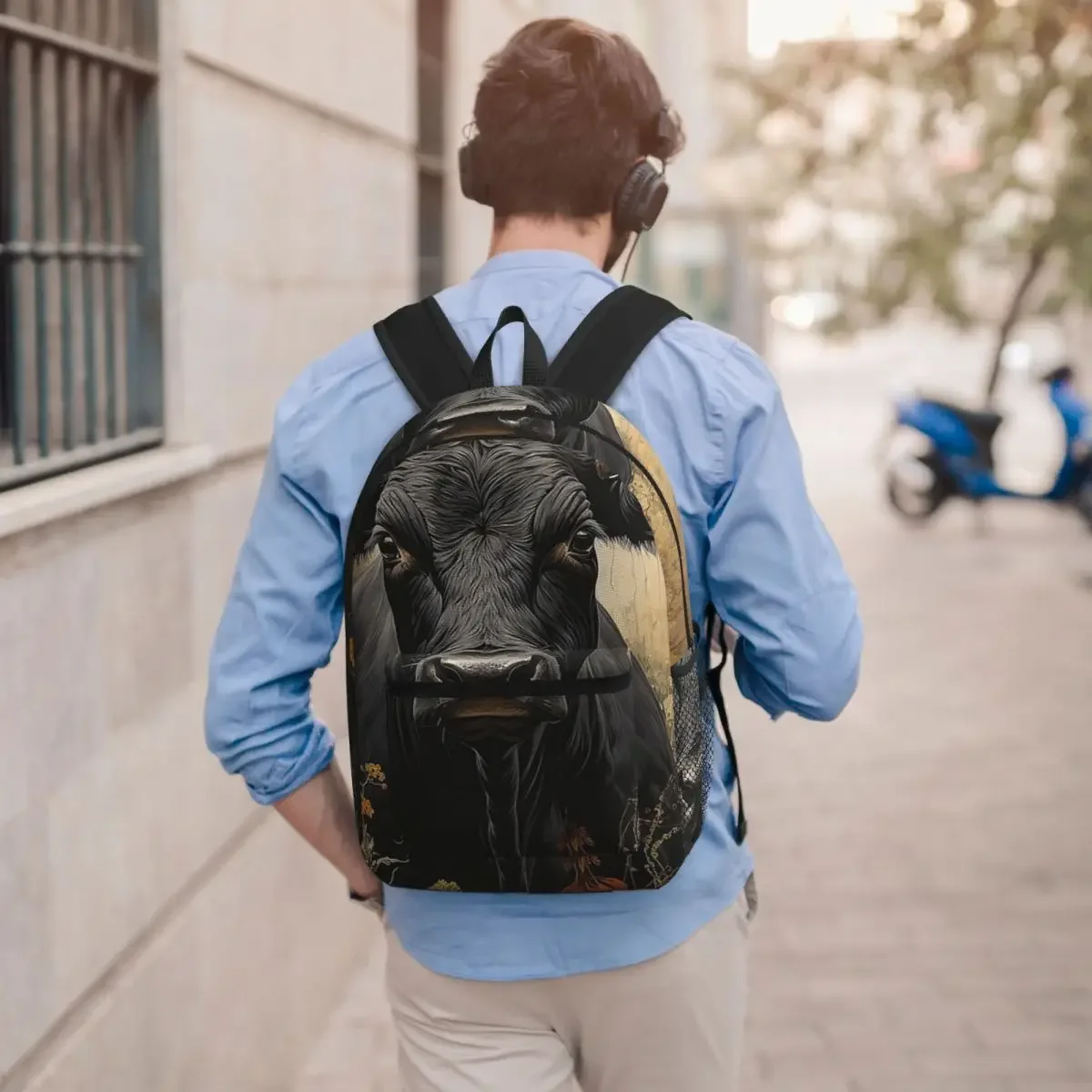 Cattle Realistic Oil Painting Print Backpack Student BookBag Kids School Bag Computer Shoulder Bags for Men Women