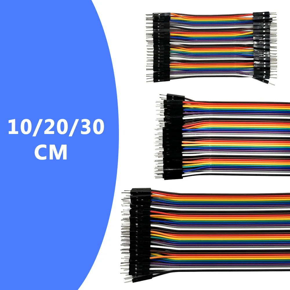 40PIN Dupont Cable Male to Male Female Jumper Wire 10cm/20cm/30cm Set for Arduino DIY Kit - 10pcs Electronic Connector Cable
