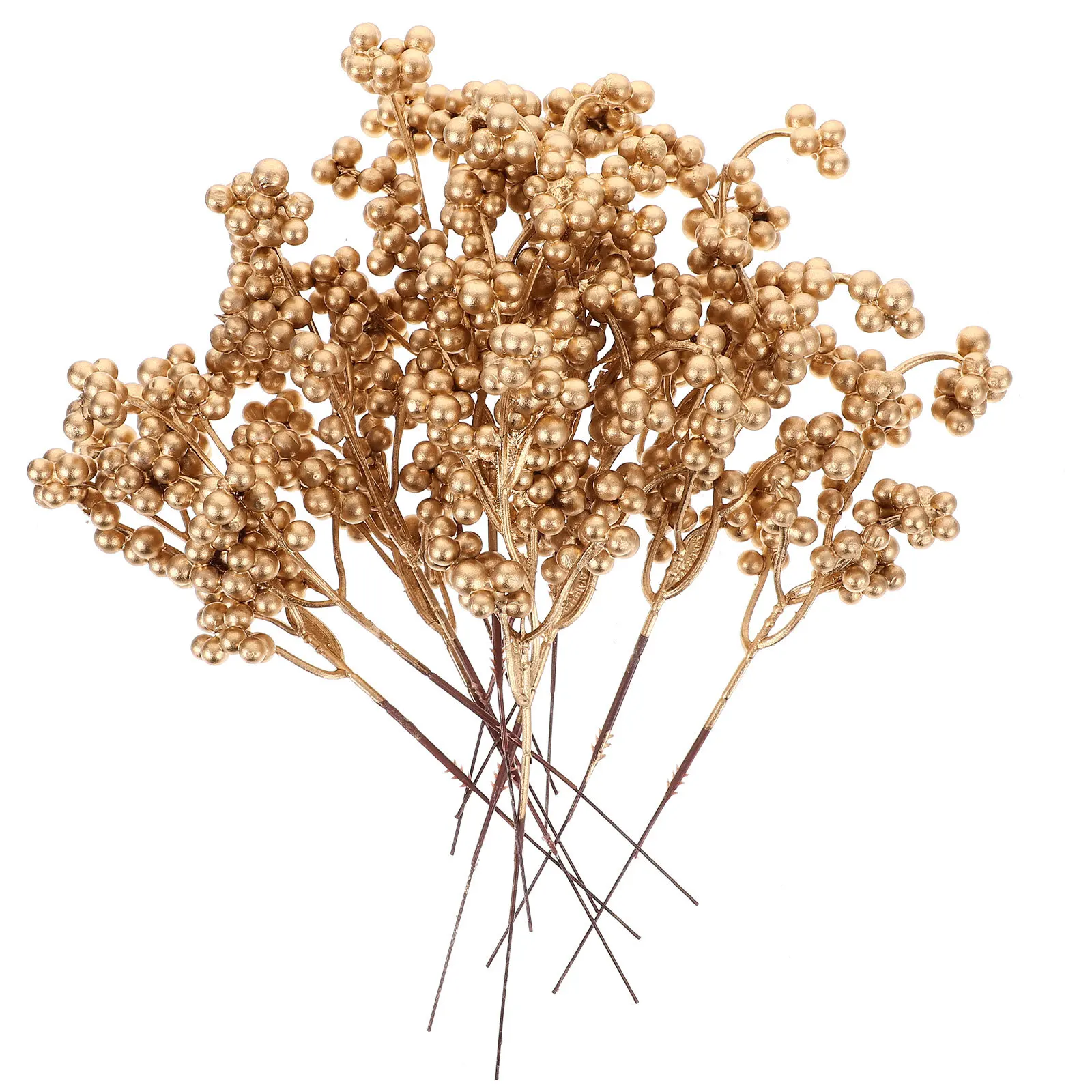 

12Pcs Simulation Berries Branches DIY Christmas Decorations Warm Inviting Colors Long Lasting Christmas Berry Stems