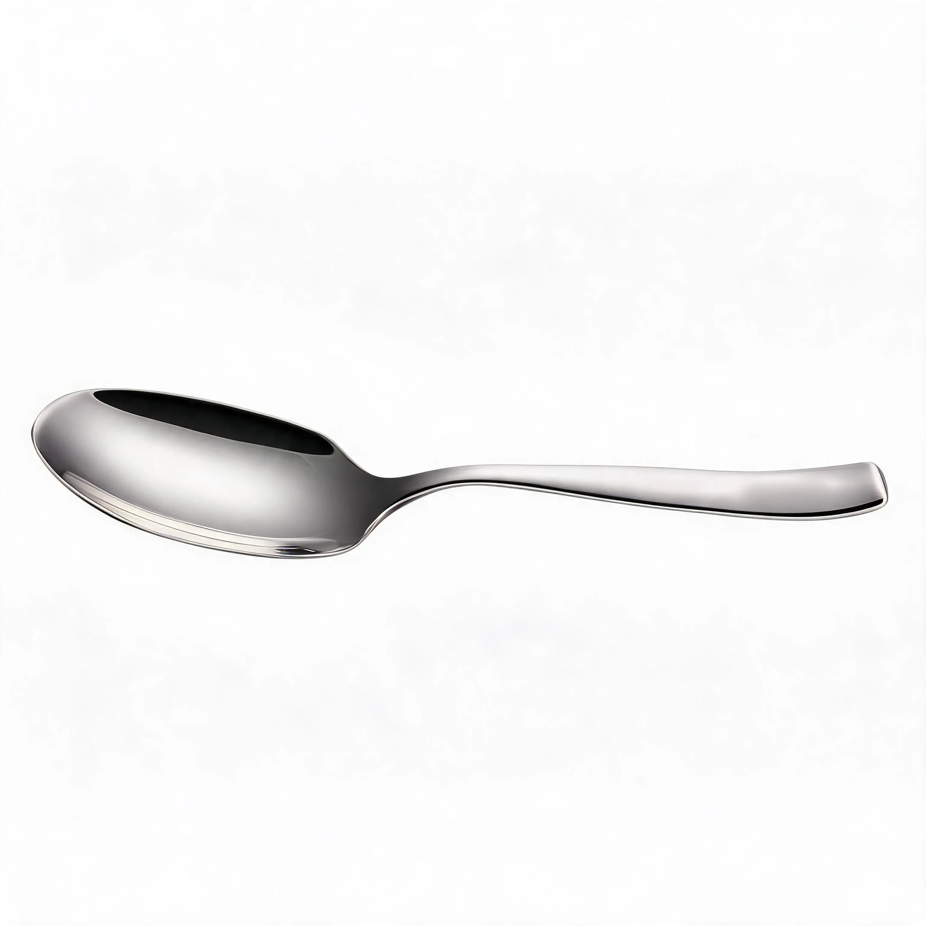 316L Stainless Steel Serving Spoon Featuring Seamless Construction Mirror Polish and Rounded Edge Safety Design