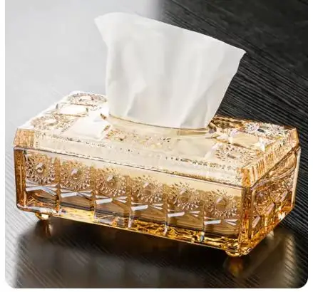 

Стеклянные коробки для салфеток с рельефным узором, держатели для бумажных полотенец, контейнеры для хранения салфеток и туалетной бумаги для дома, гостиной, рабочего стола