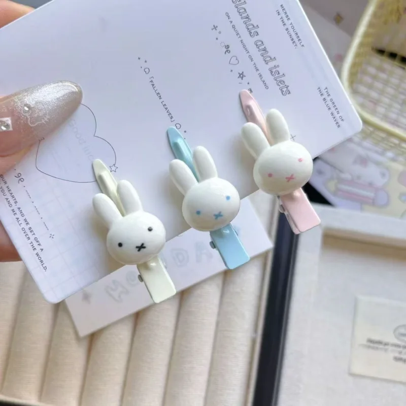 3/6PCS Miffy Rabbit Cute Broken Hair Hairpin Headpiece Cartoon Duck billed Clip Creative Exquisite Hair Accessories Gift
