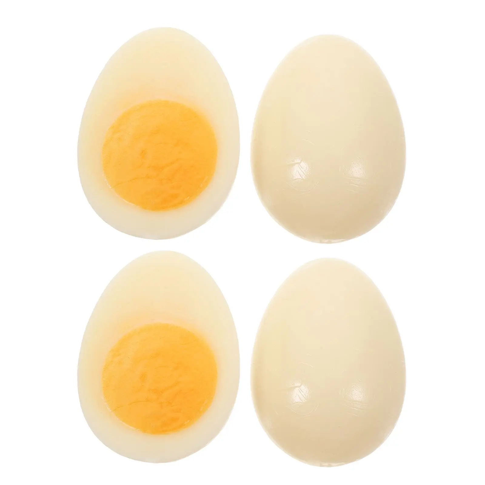 4 Pcs Simulated Boiled Eggs Toy Food Faux Prop Artificial Props Models for Photography