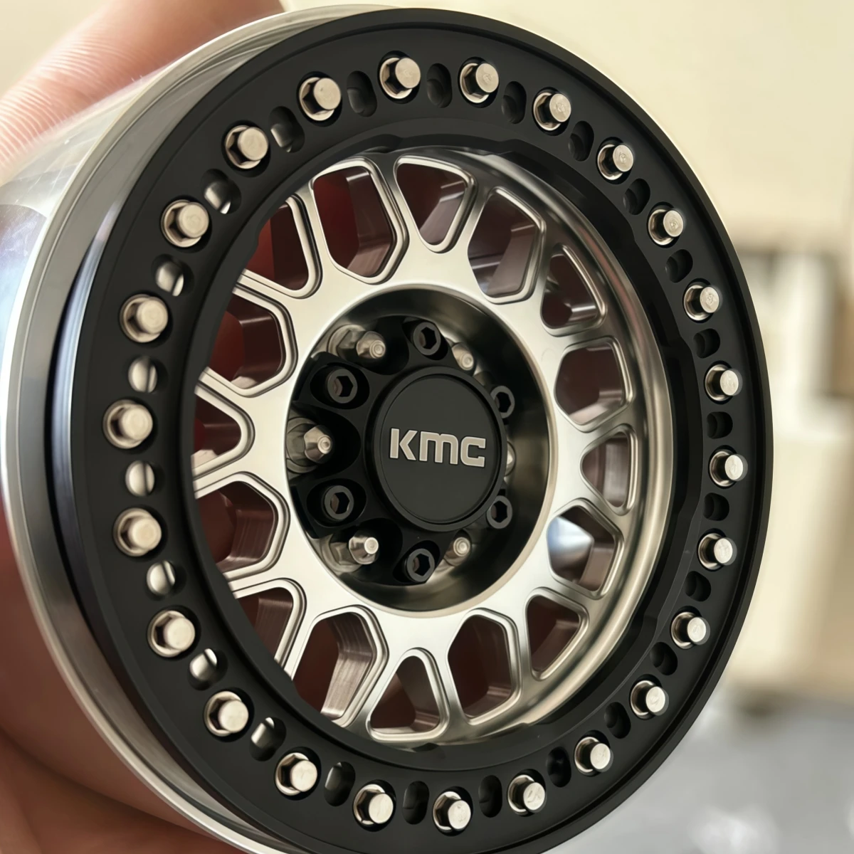 2.2 Inch KMC Style Metal Beadlock Wheel Rim 4Pcs 12Mm Hex For TRX4 SCX10 CROSS YK RGT MJX KM Tank300 RC Crawler Upgrade Parts