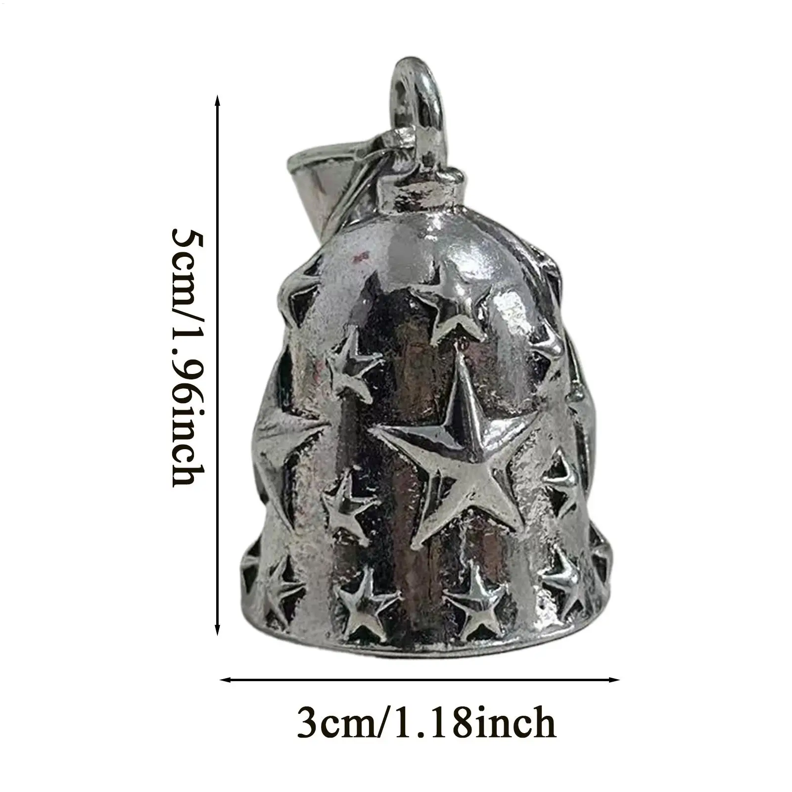 Cloche de moto en alliage d'étoile en relief, pendentif de cloche de moto, porte-clés, cloche porte-bonheur suspendue ornementale