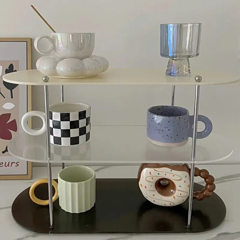 INS Style Storage Rack Acrylic Shelf Bathroom Countertop Cosmetics Display Multi-Layer Coffee Cup Holder Desktop storage decor