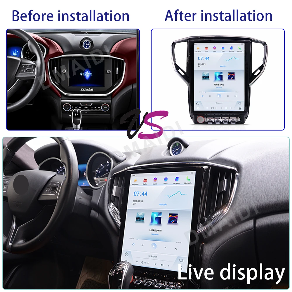 Qualcomm Android 11 Car Radio GPS Navigation For Maserati Ghibli 2014-2019 CarPlay Auto Multimedia Player DSP WIFI Tesla Screen