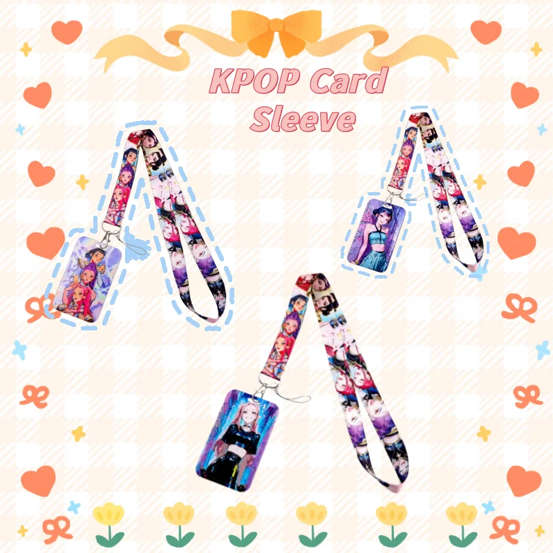 KPop охотники на демонов, мультяшный ремешок с держателем для удостоверений личности, шейный ремешок для ключей, крутые аксессуары, подарки для фанатов, студентов