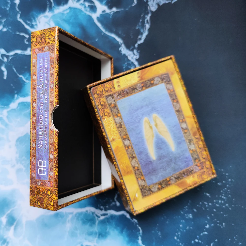 

12×8.7CM Spanish Language Healing with The Angels Oracle Cards 44-Card Deck Divination Prophet for Fortunetelling Fate Predictio