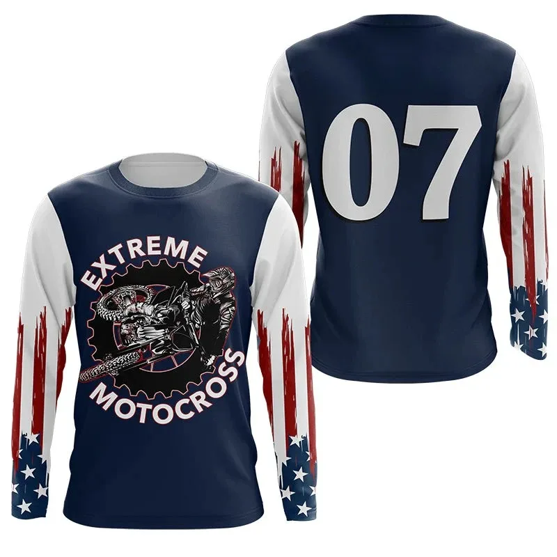 2026 PATRIOTIC THEMED PERSONALIZED OFF ROAD MOTORCYCLE RIDING SUIT 3D PRINTED AMERICAN CHILDREN S ADULT MX RACING MUD BIKE