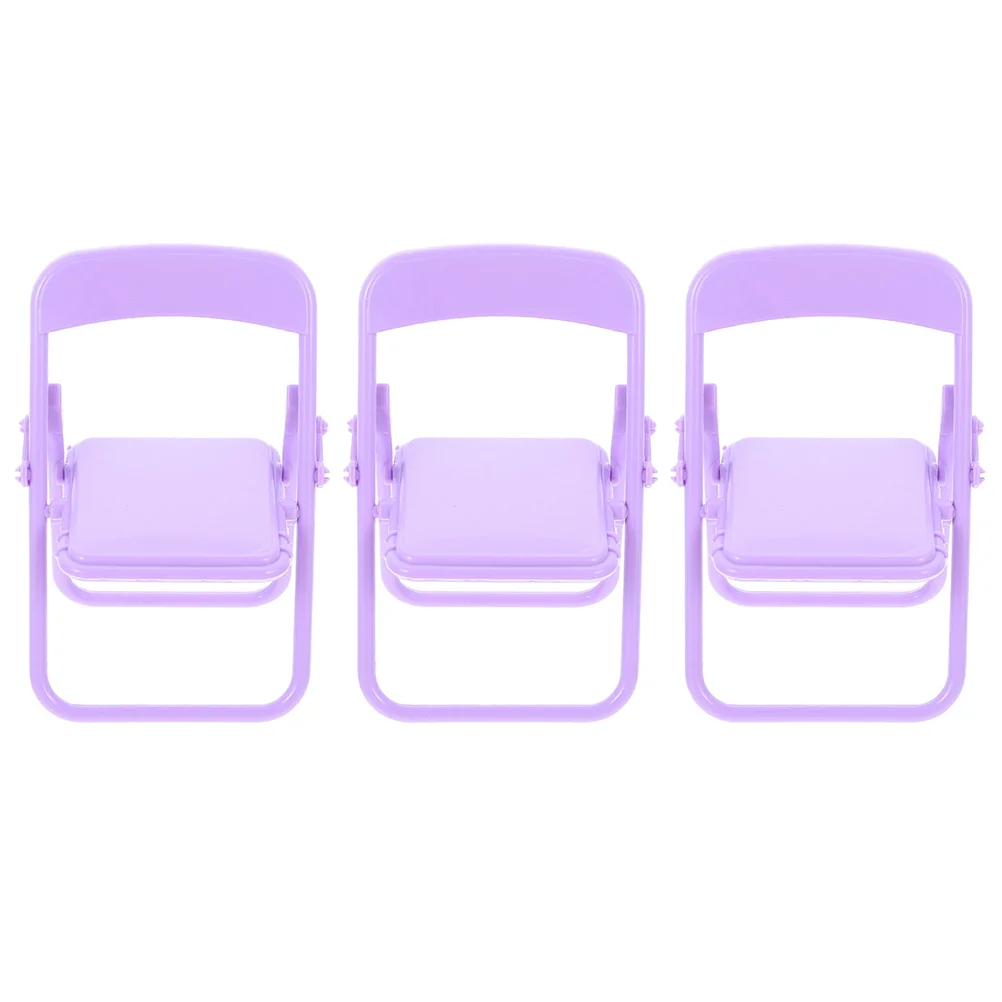 

Mini Folding Chairs Cell Phone Stand Holder Miniature Folding Chair Cradle House Decor Accessories Foldable Chair Models