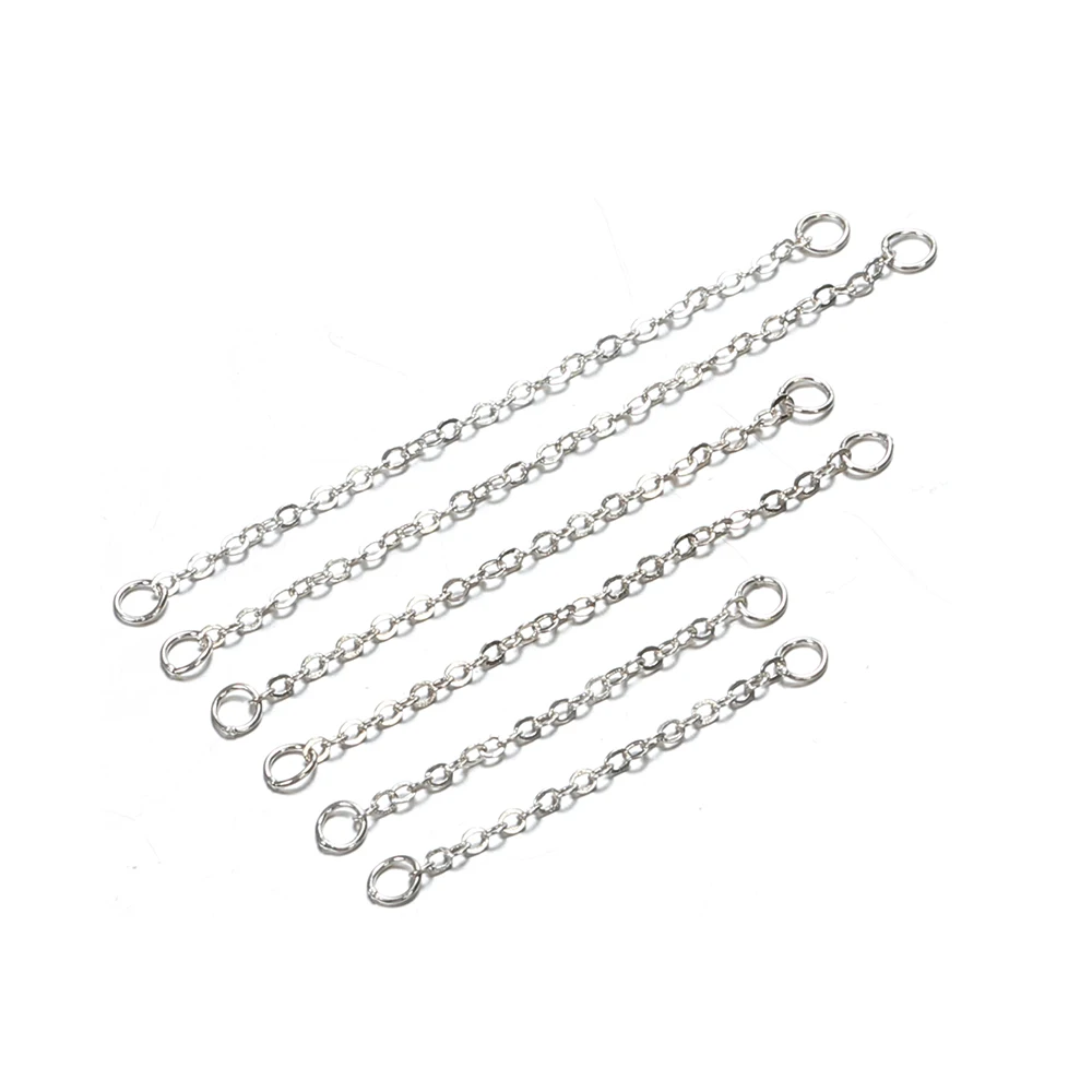 5pcs 925 Sterling Silver Dangle Earring Line Chains 2-4cm Earrings Extension Chain Connector for Jewlery Making DIY Wholesale