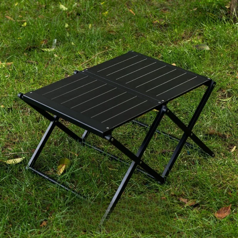 

Outdoor camp Rubik's cube table shelf two-layer folding storage rack portable multi-function table