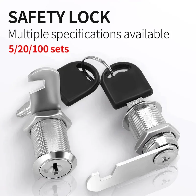 

5/20SETS Security Lock Metal Cylinder Cabinet Locker Cam Lock With Keys Security Mailbox Lock Drawer 16mm/20MM/25MM/30MM