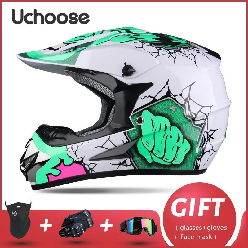 Gratis Cadeau Voor Volwassenen Kinderen Professionele Off-Road Helm Motorhelm Downhill Dot Racing Motorcycle Motor Helm