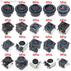1pcs S Terminal Audio Video Din Female Socket Connector S-video PCB Mount 3/4/5/6/8/9Pin Silver Tone PS2 Circular DIN Micro Jack
