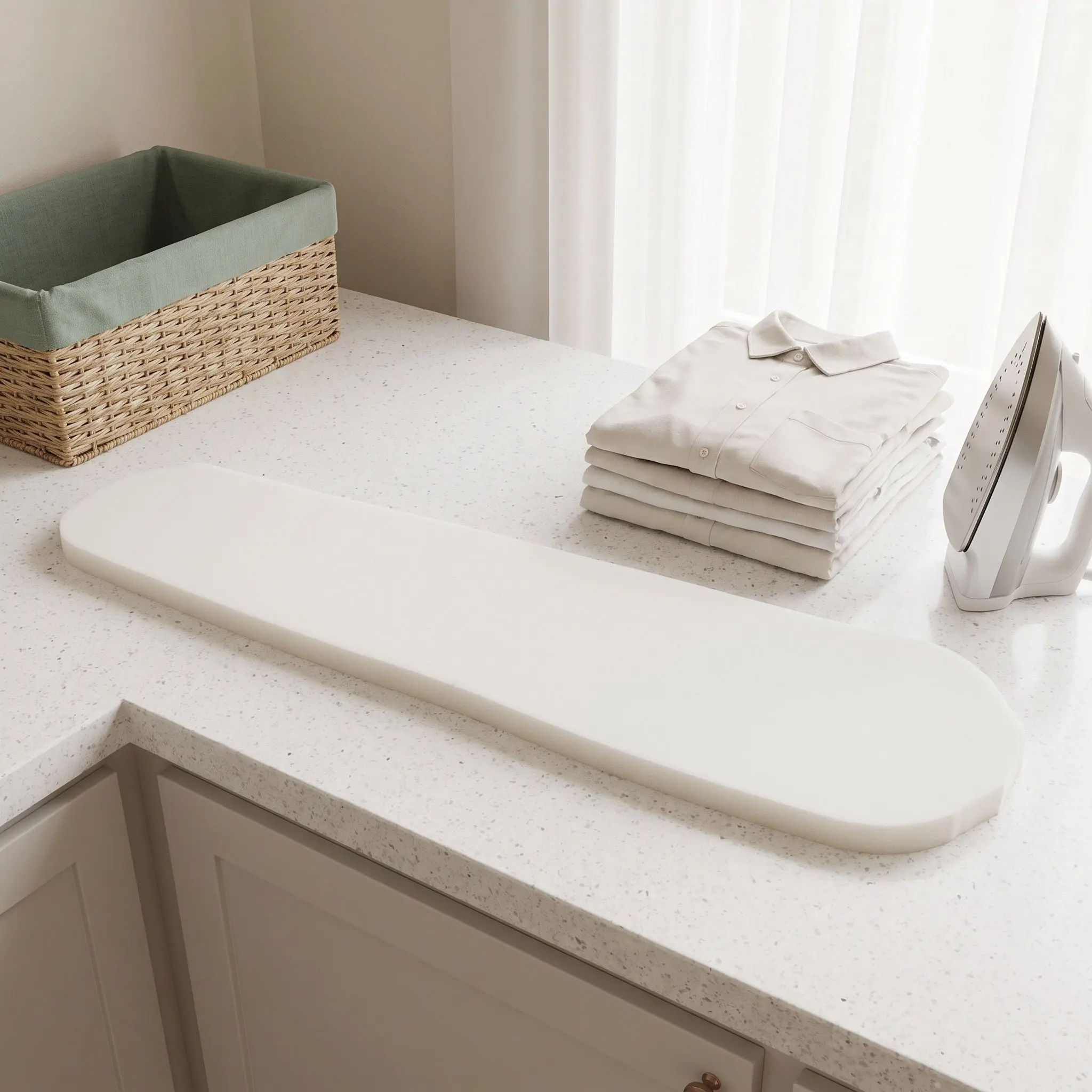 Ironing Board Sponge Pad Thick White Foam Cushion Replacement Stable Support for Standard Ironing Bench Smooth Flat Press