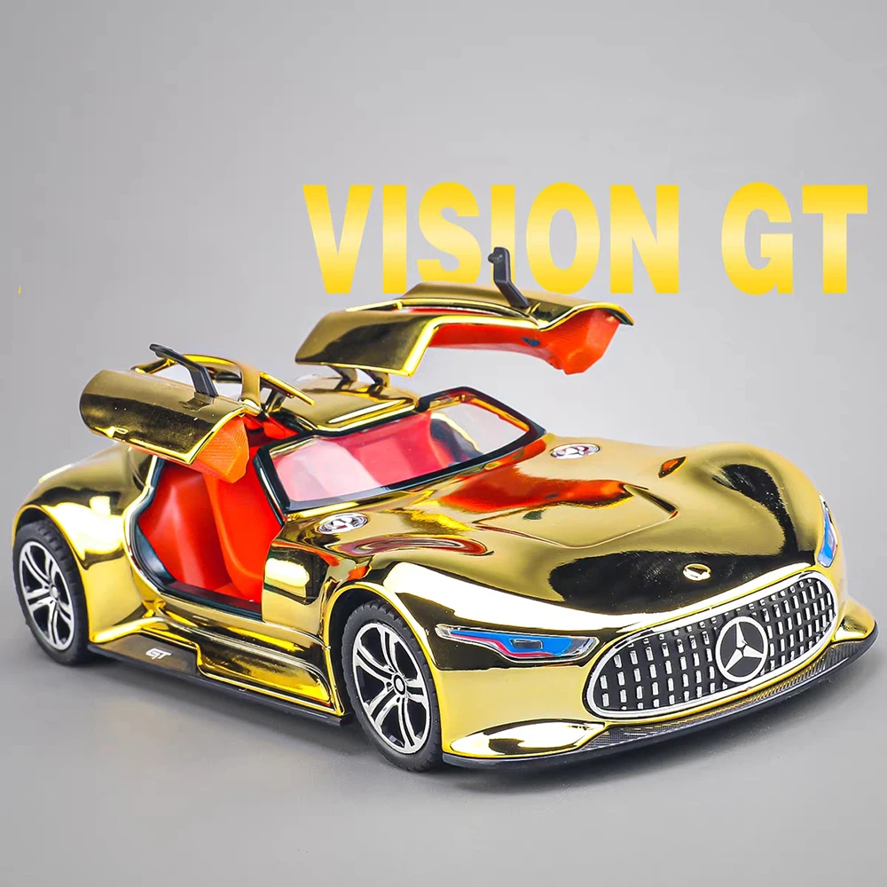 1:24 Benz Vision GT Spielzeugautos Modelle Legierungsdruckgussräder gedreht Miniatur-Superauto mit Zurückziehfahrzeugen für Heimdekoration