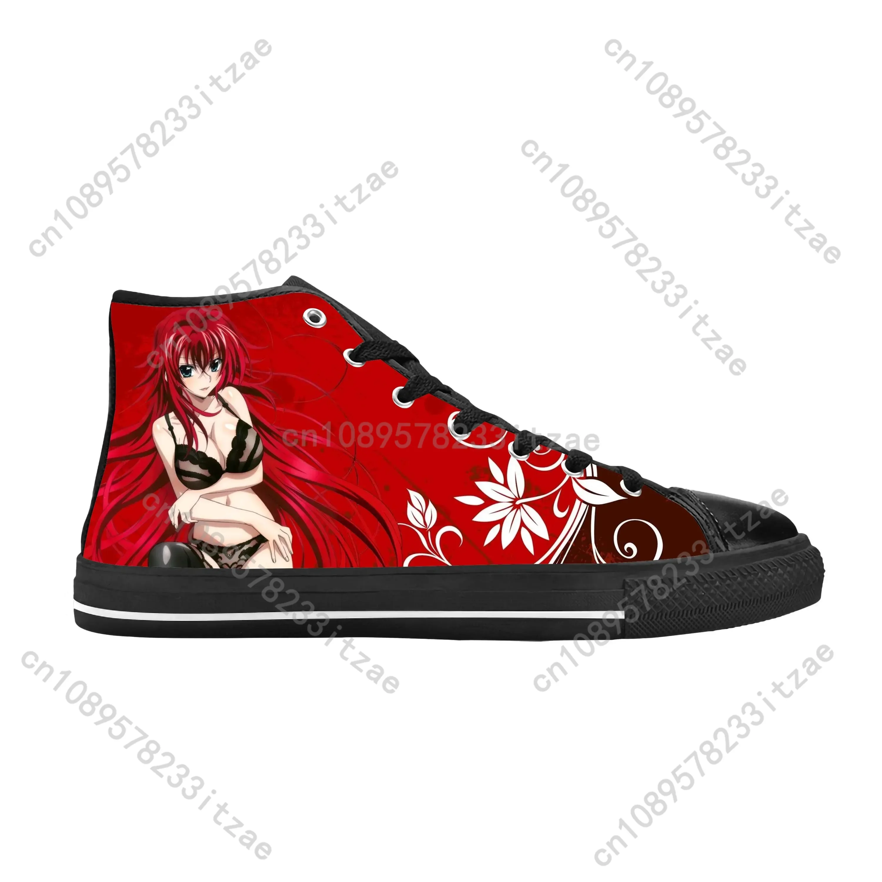 Japanese Anime Manga High School DxD Rias Gremory Casual Cloth Shoes High Top Comfortable Breathable 3D Print Men Women Sneakers