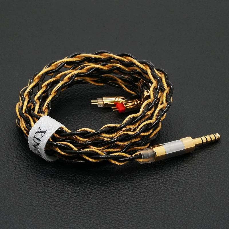 XINHS R28 4-Kern Schwarz-Gold OCC Einkristall-Kupfer Vergoldet Silber Palladium Graphen Hybrid Kopfhörer-Upgrade-Kabel 4,4mm – Detail 3