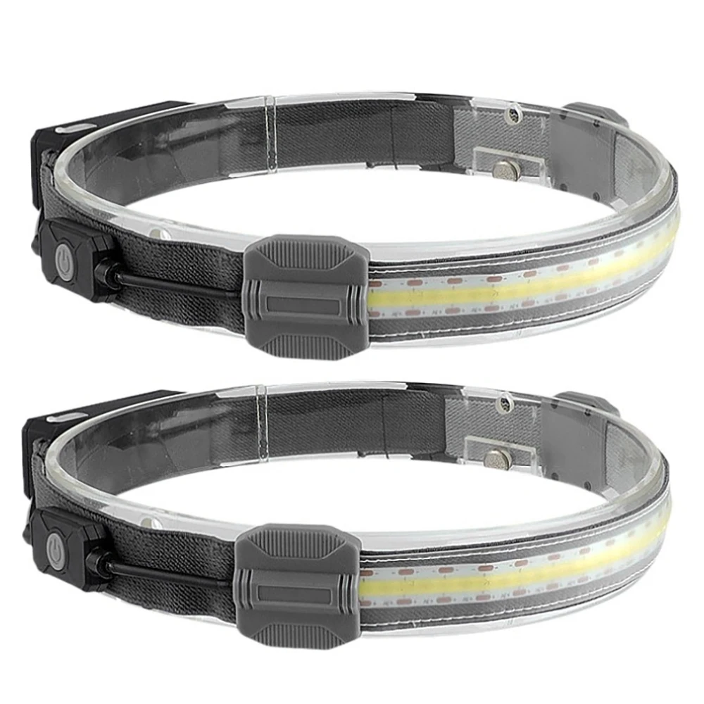 

2 Rechargeable Headlamps Wide Beam LED Headlamp 300 Lumens for Camping Running Hiking Fishing Hard Hat Headlight