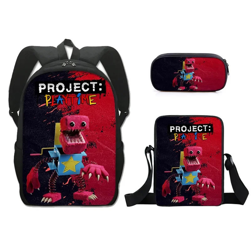 Three Piece Set Project Playtime Boxy Boo Large Capacity Shoulder Bag Pencil Bag Small Satchel Package Children's Backpack