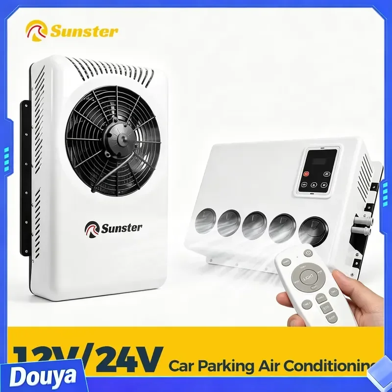 12V 24V Electric Parking Air Conditioning With Rapid Cooling & Inverter Energy Saving For Buses Vans Tractors Excavators