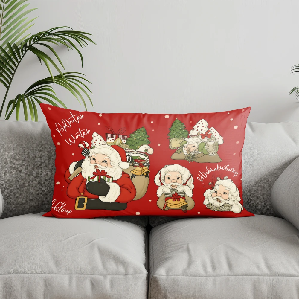 ديكور المنزل شجرة عيد الميلاد نمط وسادة غطاء مناسبة ل أريكة غرفة نوم سيارة وسادة غطاء وسادة مستطيلة الظهر وسادة #4