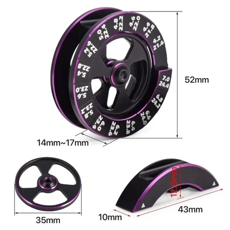 RC Car Gauge,Preofessional,Metal,Practical,Circular RC Measuring Tool Axle Height Measuring Ruler for 1:10 Scale RC Car Vehicles