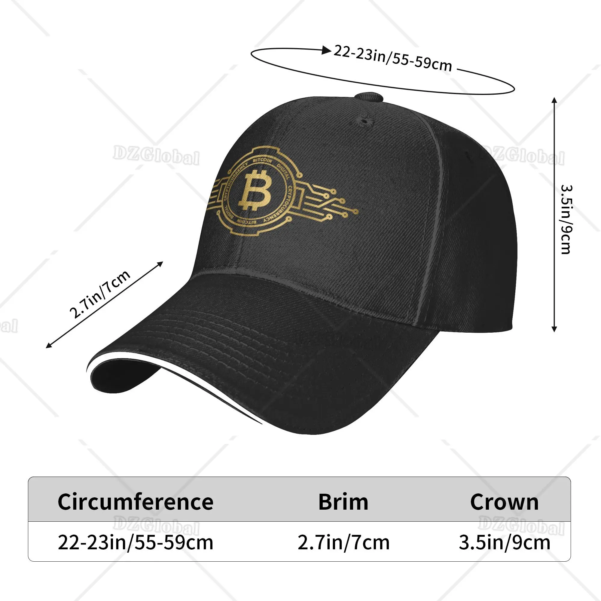 Bitcoin Gold Coin Logo Print Baseball Cap Sun Protection Women Men Adjustable Snapback Hats BTC Crypto Coins Dad Hat Trucker Cap