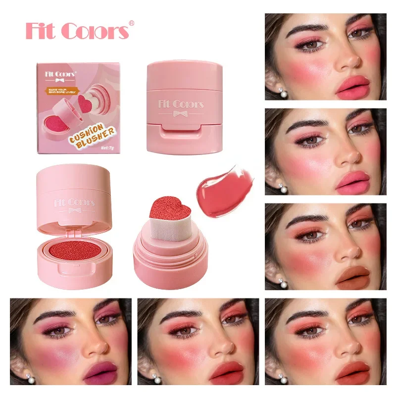 

Fit Colors 6-Color Love Cushion Stamp Blush Velvet Hydrating Rouge Eye Shadow Contouring Liquid Blush