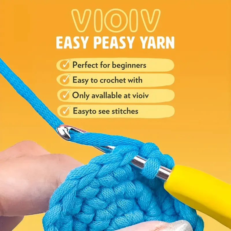 Beginner Crochet Kit with Simple Peasy Yarn Seen on Shark Tank-with Step-by-Step Video Tutorial