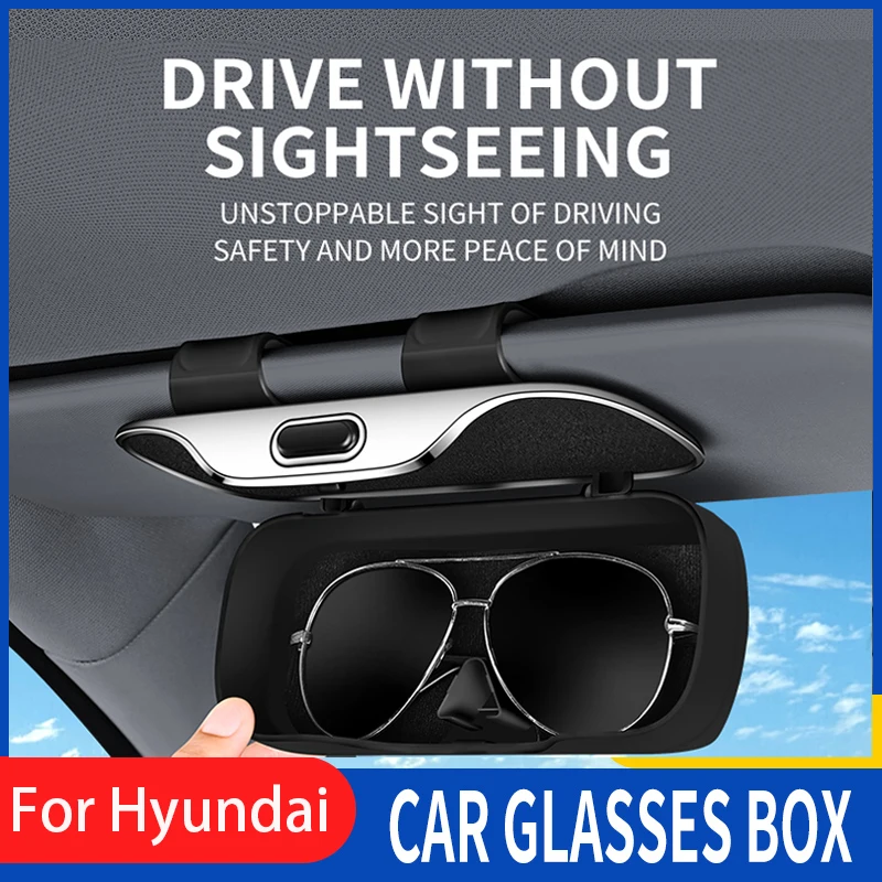 

Для Hyundai IX25 IX35 Azera Antra Mistra Santafe Tucson Sonata LA FESTA Verna ELANTRA Чехол для автомобильных очков Автомобильная коробка для солнцезащитных очков
