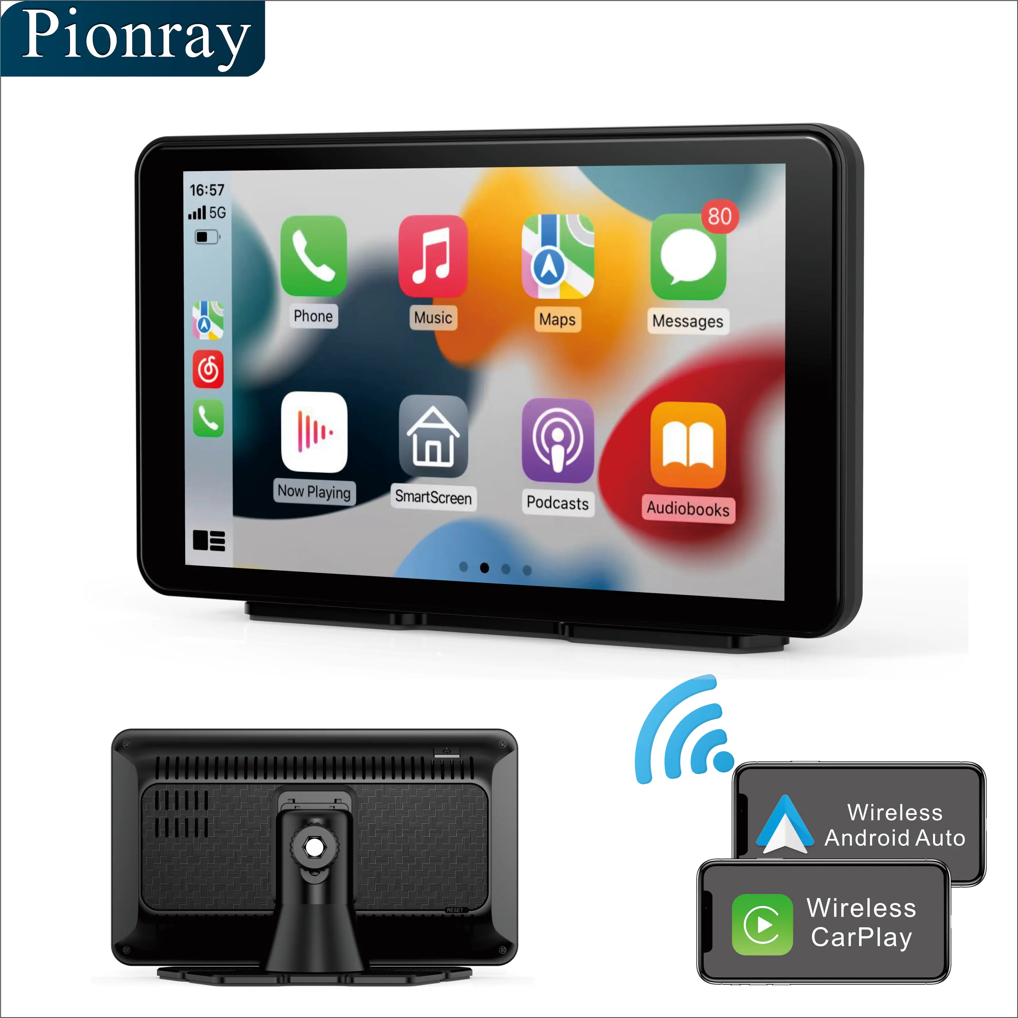 

7" Portable Car Stereo Wireless Carplay Android Auto, Touchscreen Bluetooth Handsfree/Mirror Link/Navigation/Voice Control/AUX