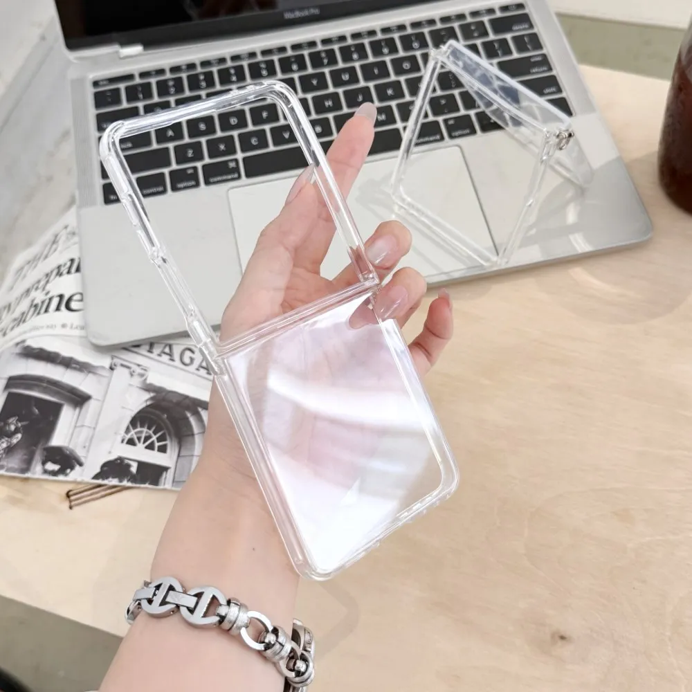 Soft Silicone Transparent Phone Case For Samsung Galaxy Z Flip 7 FE Folding Shockproof Protection Back Cover Accessories Funda