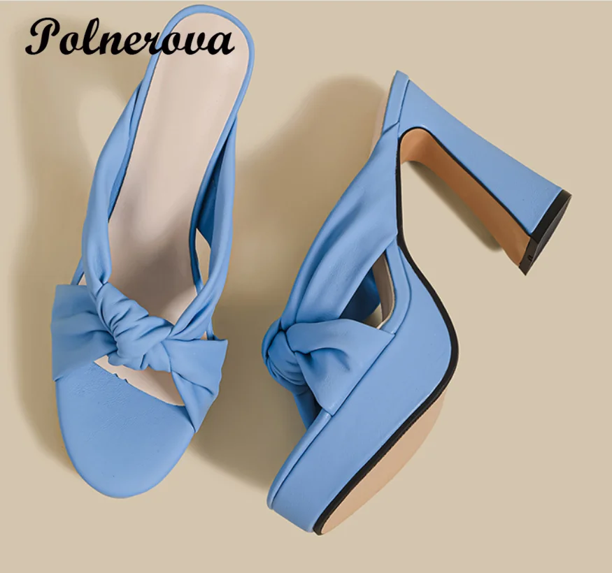 

Platform Chunky Heels Mules Slippers High Heels Pumps Designer Elegant Ladies Party Pumps 2025 New Arrivals Zapatos Para Mujere