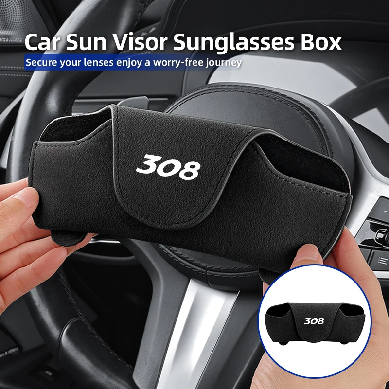 

Car Sun Visor Glasses Storage Box Auto Universal Sunglasses Clip For Peugeot 407 508 2008 308 3008 206 207 208 107 106 5008 307