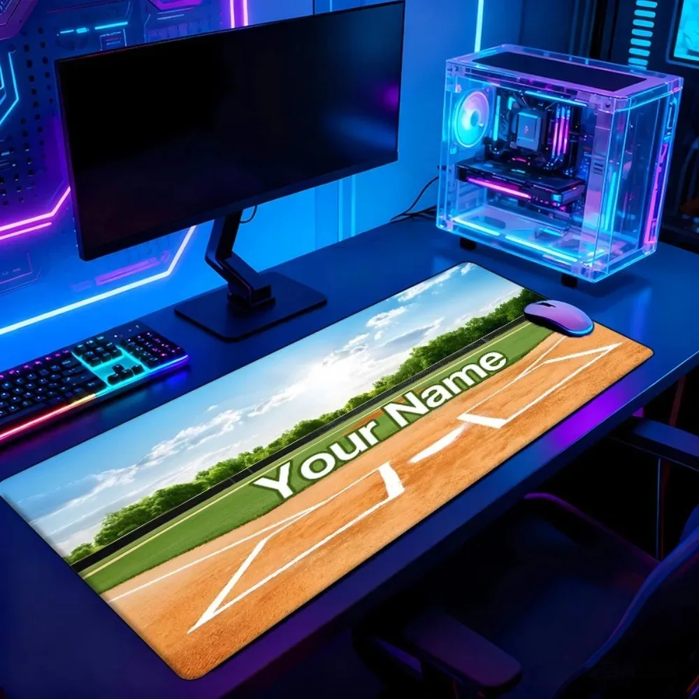 CIFbuy Baseball Field Custom Gaming Mouse Pad, Personalized Name Multi‑Sizes Large Desk Mat Non‑Slip Base for PC Decor