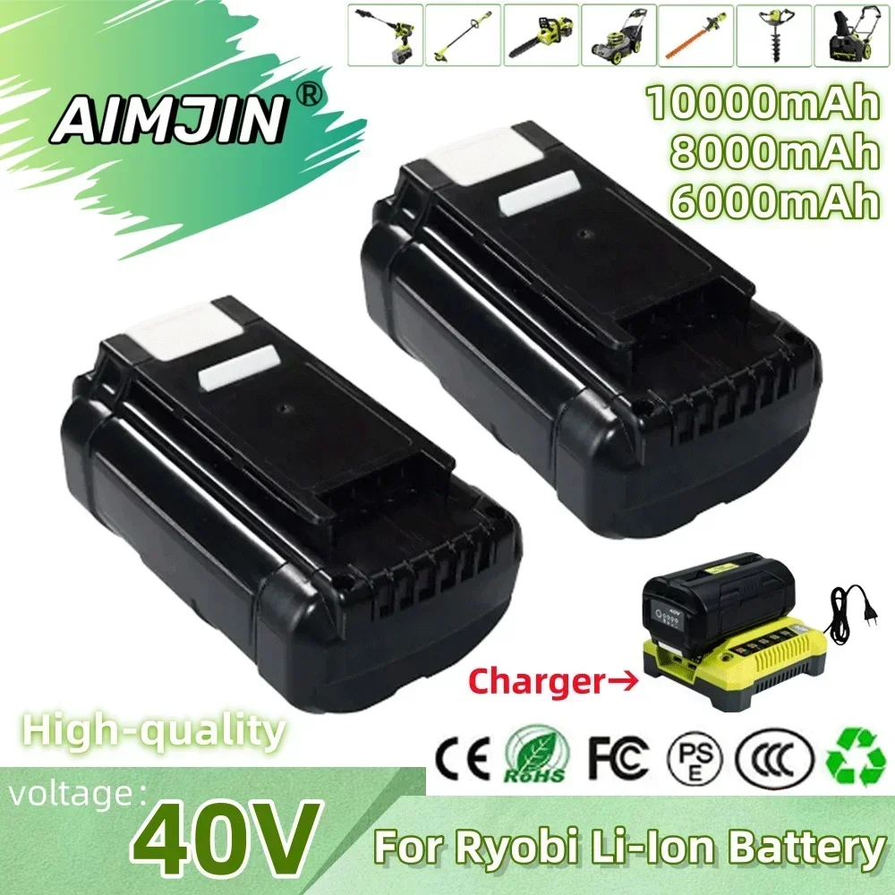 

40V 10000mAh Rechargeable Lithium-ion Battery Suitable For Replacing Ryobi Power Tools OP4040 OP4050A OP40201 OP4026