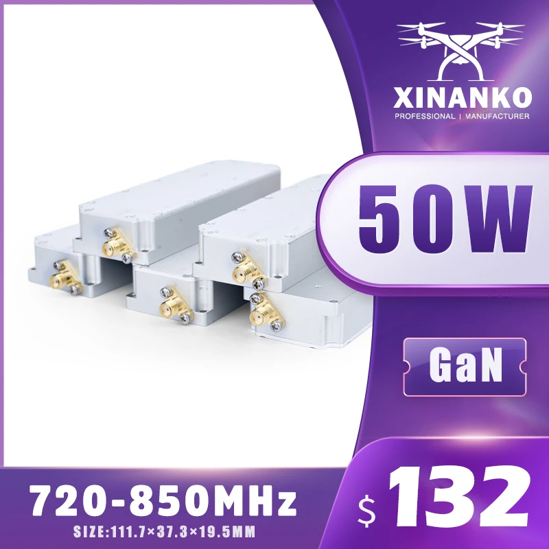 50W 720-850MHz wich circulator 700-1000MHz 433MHz 500-600MHZ 5.8G 2.4G drone Module for Drone FPV UAV RF Power Amplifier module
