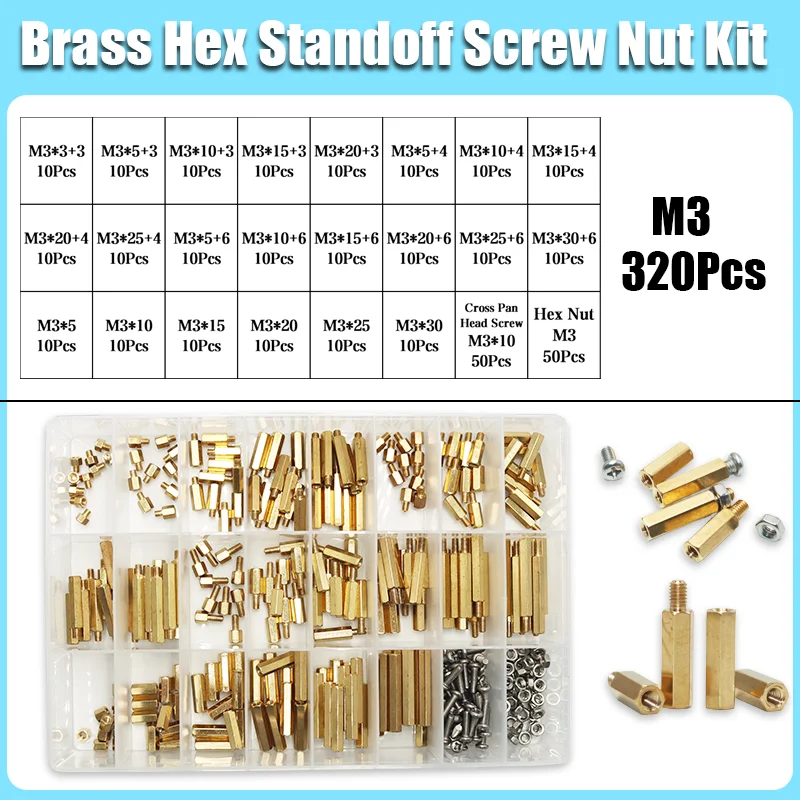 390p Sechskant Messing Männlich Weiblich Abstandshalter Schraube Mutter Bord Rack Stud Sechskant Gewinde Säule PCB Säule Motherboard Abstandshalter Bolzen – Detail 8