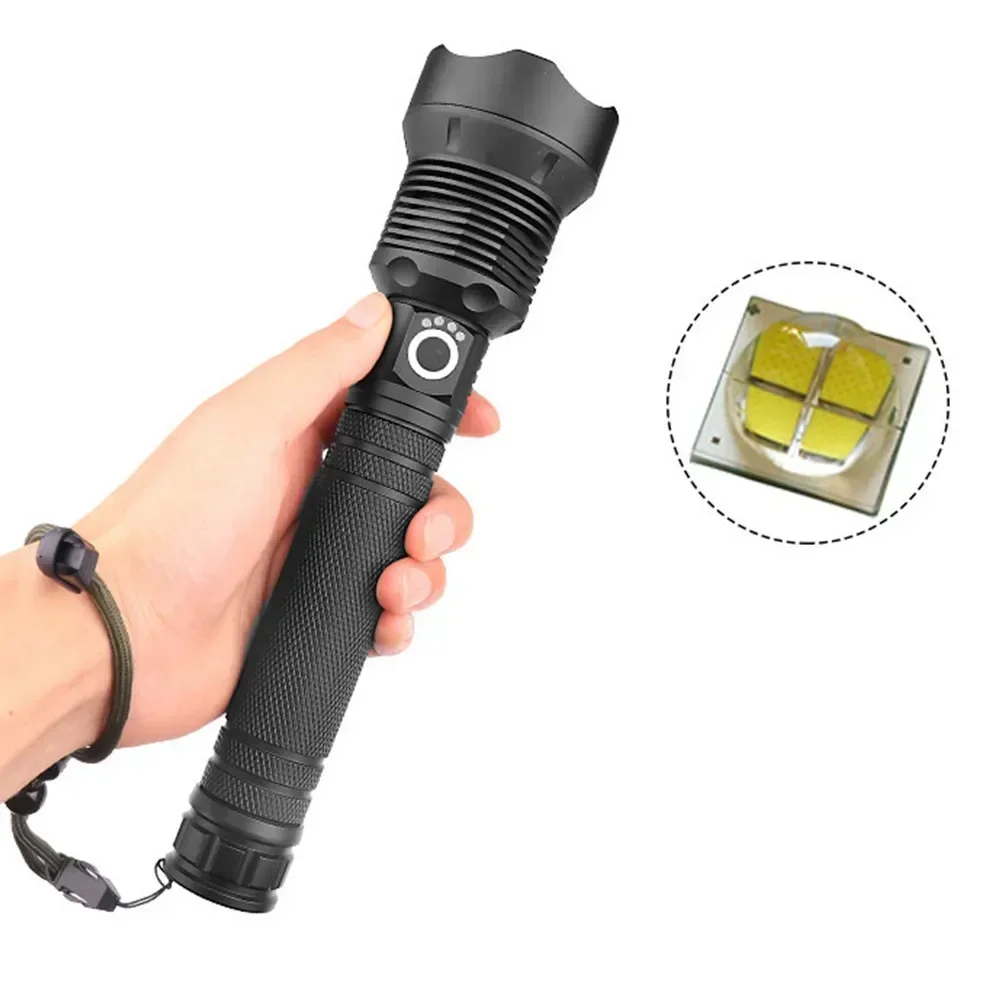 USB wiederaufladbare, superhelle LED-Taschenlampe, XHP70.2, taktische Zoomlampe mit 18650- oder 26650-Akku für Camping – Detail 3