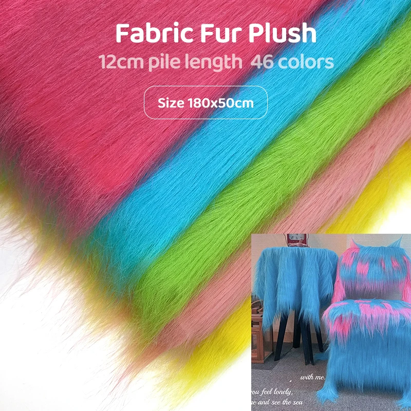 2023 New Coming 7-12cm Long  Faux Fur Plush Toy Fabric 180x50cm Luxury Long Hair Faux Fur Fabric For Handmade Decoration Fur