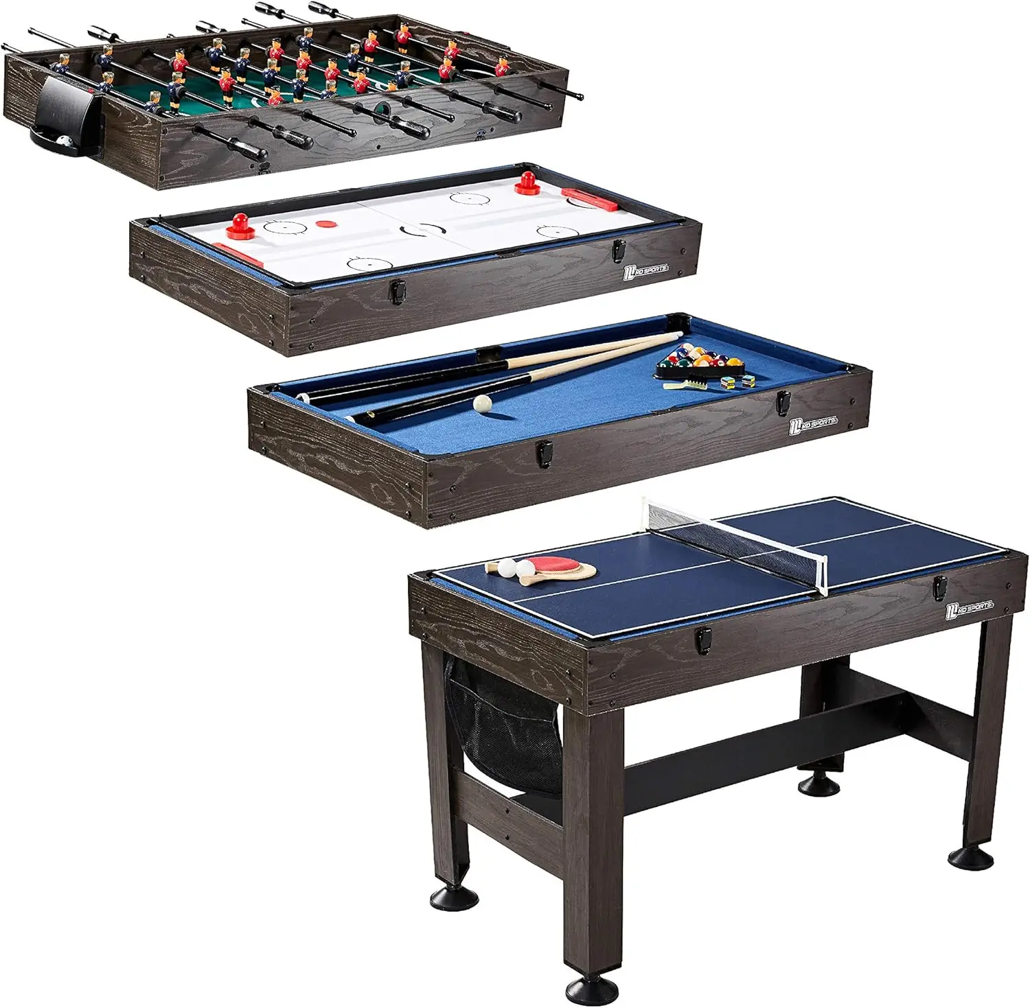 Combination Games Multiple Styles Arcade Collection, Billiards, Hockey, Foosball, Ping Pong, Perfect for Family Game R