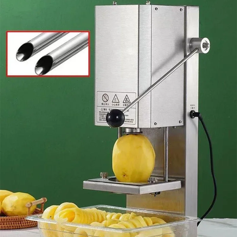 ماكينة تقطيع البطاطس الكهربائية التجارية بائع الشوارع ماكينة برج البطاطس الإعصار ماكينة تقطيع البطاطس والبطاطس المقلية