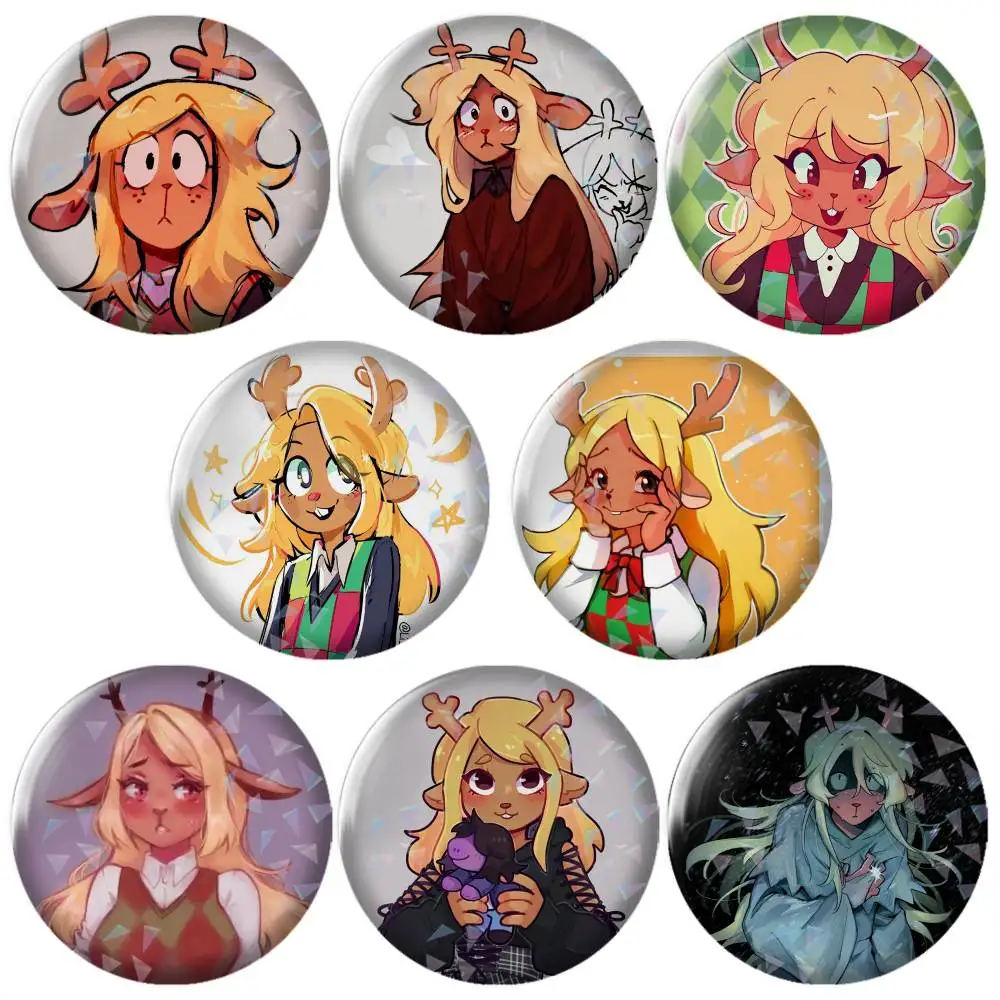 Noelle Holiday-y Deltarune Susie Brooch Metal Decorative Brooch Pins for Backpack Clothes Jacket Accessories,Souvenir.