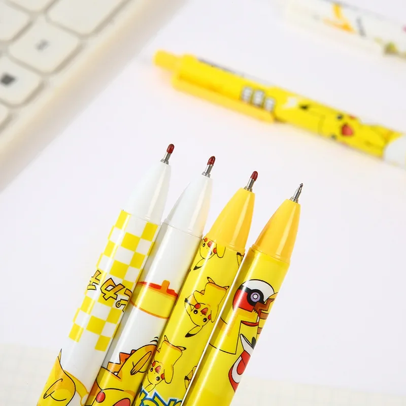 Lindo Pokemon Pikachu bolígrafo dibujos animados Anime estudiantes Push Action Pen papelería aprendizaje suministros de oficina regalos de vacaciones