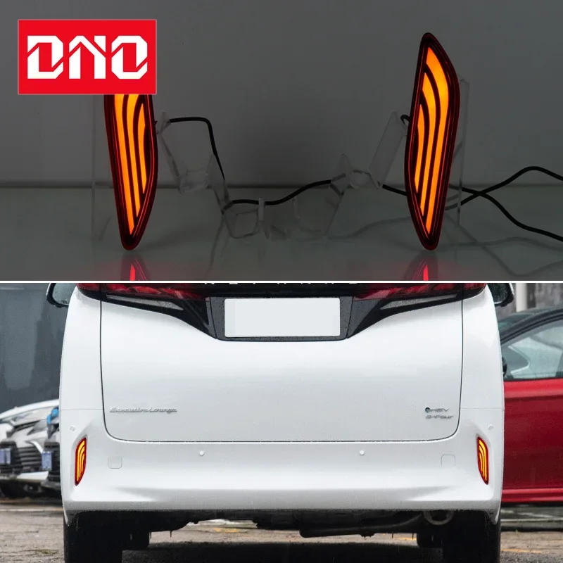 Car LED Rear Bumper Lamps For Toyota Alphard 2024 Fog Lamps Brake Turn Signal Reflector Indicators Taillights